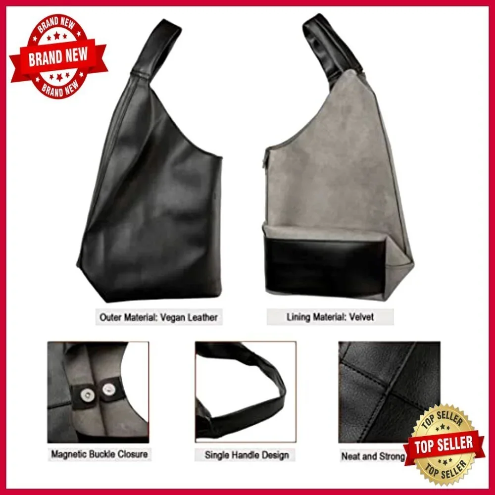 Large Vegan Leather Tote Bag, Oversized Hobo Work Bag, Magnetic Closure